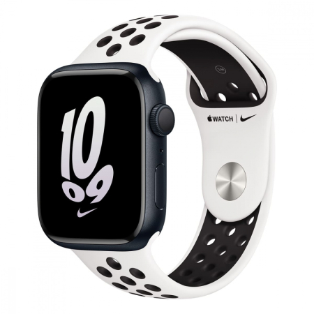 Apple Watch Nike Series 8, 45 мм корпус из алюминия цвета «Midnight», ремешок Nike Sport Band размера M/L цвета «Summit White/Black»