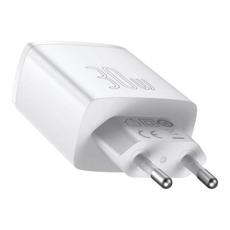 Зарядное устройство Baseus Compact Quick Charger 2 USB-A + USB Type-C 30 Вт EU (CCXJ-E02), белый