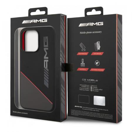 Чехол AMG для iPhone 14 Pro c MagSafe CG Mobile Liquid silicone Two tones Red line Hard (AMHMP14LRGDBK) Черный