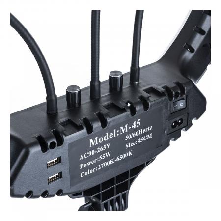 Кольцевая лампа 45 см с пультом д/у, тремя держателями телефона (RL-18)