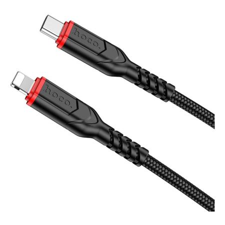 Подарок - Кабель hoco. Type-C – Lighting Victory PD charging data cable iPhone, 3A, 20W, 1 м (X59) Черный