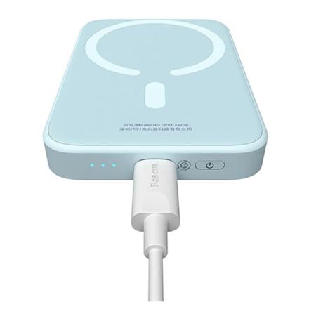 Внешний аккумулятор Baseus Magnetic Mini Wireless Fast Charge Power Bank 10000mAh 20W с поддержкой беспроводной зарядки (PPCX110103) Голубой