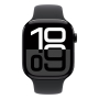 Apple Watch Series 10, 46 мм корпус из алюминия цвета «Jet Black», ремешок Sport Band размера S/M цвета «Black»