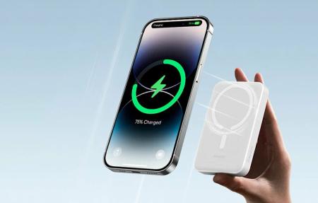 Внешний аккумулятор Baseus Magnetic Mini Wireless Fast Charge Power Bank 10000mAh 30W с поддержкой беспроводной зарядки PPCX110202 (PPCXM1030) Белый