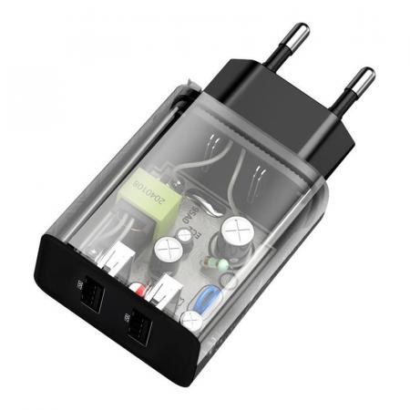 Зарядное устройство Baseus Speed Mini Dual USB Charger 10,5 Вт TC-012 (CCFS-R01), черный