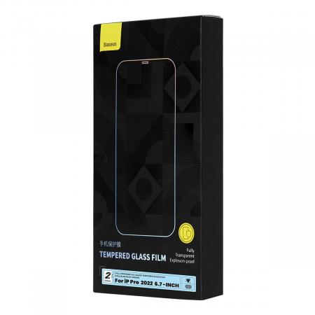 Стекло для iPhone 14 Pro Max Baseus All-glass Dust-proof 1шт +FastStick (SGBL230302) Прозрачный/Черный