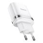 Зарядное устройство hoco. USB Indicator single port safety charger (N1), белый