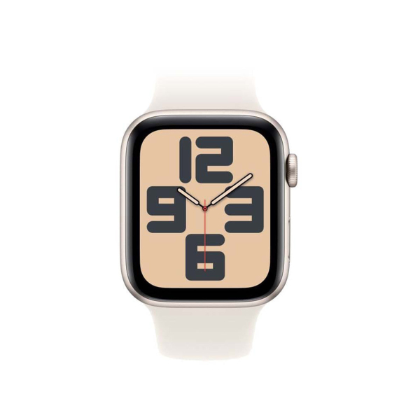Apple Watch SE (2024), 40 мм корпус из алюминия цвета «Starlight», ремешок Sport Band размера M/L цвета «Starlight»