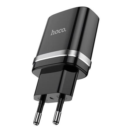 Зарядное устройство hoco. USB Indicator single port safety charger (N1), черный