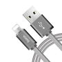 USB кабель hoco. Металлический 1,2 м разъем Lightning (U5) Серый