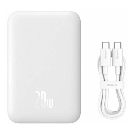 Внешний аккумулятор Baseus Magnetic Mini Wireless Fast Charge power bank с поддержкой беспроводной зарядки 10000mAh 20W (PPCX070002) Белый