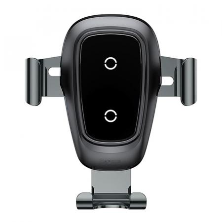 Автомобильный держатель с беспроводной зарядкой Baseus Metal Wireless Charger Gravity Car Mount (WXYL-B0A) Черный