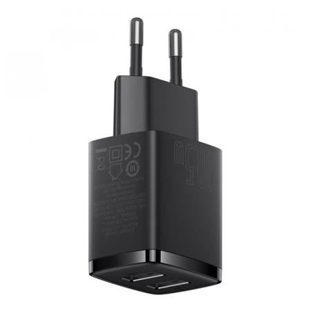 Зарядное устройство Baseus Compact Charger 2 USB-A 10,5 Вт CCXJ010201 (CCCP10UE), черный