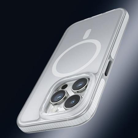 Чехол hoco. DROP PROOF Magnetic Smartphone Case для Apple iPhone 15 Pro Прозрачный белый