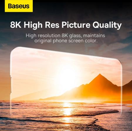 Стекло для iPhone 14 Plus/13 Pro Max Baseus Crystal glass 1шт +EasyStick (SGBL100202) Прозрачный