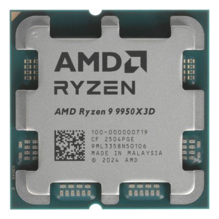 Процессор AMD Ryzen 9 9950X3D, 4,30 ГГц (Turbo 5,70 ГГц), AM5, OEM (100-000000719)