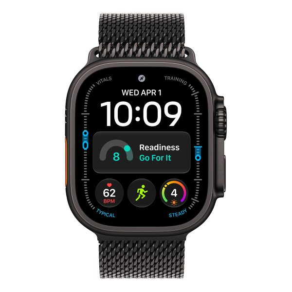 Apple Watch Ultra 4, 49 мм корпус из титана цвета «Black», ремешок Titanium Milanese Loop цвета «Black» размера M