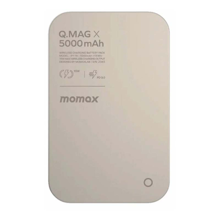 Внешний аккумулятор MOMAX Q.Mag Ultra Slim (5000mAh) Magnetic Wireless Battery Pack (IP116AL2), бронзовый
