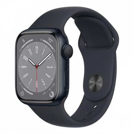 Apple Watch Series 8, 41 мм корпус из алюминия цвета «Midnight», ремешок Sport Band размера S/M цвета «Midnight»