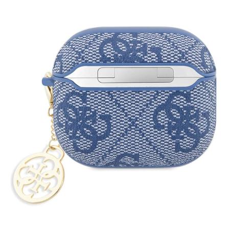 Чехол для Airpods 3 Guess PU leather 4G with metal logo and Heart charm (GUA3G4GSMB) Синий
