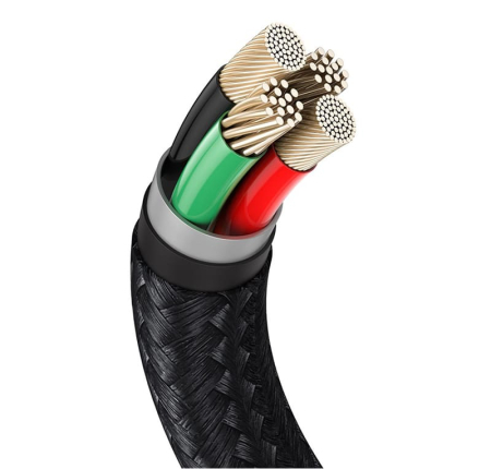 Кабель Baseus Cafule Series Metal Data Cable USB to iP 2,4A, 0,25 м (CALJK-01) Чёрный