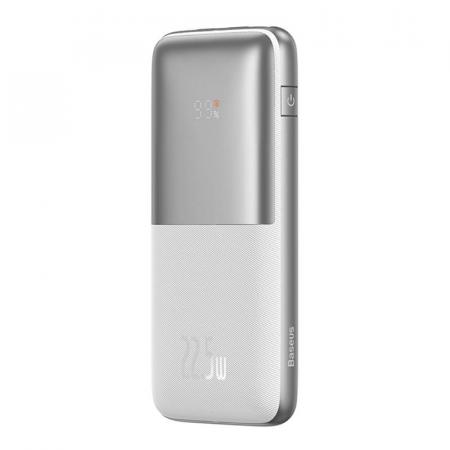 Внешний аккумулятор Baseus Bipow Pro Digital Display Fast Charge 10000mAh 20W с кабелем USB - Type-C, 3A, 0,3 м PPBD2-1020 (PPBD040102) Белый