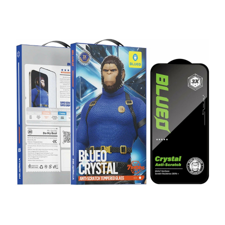 Защитное стекло для iPhone 17 Pro Max/16 Pro Max BlueO Anti-Scratch +installerPro (BL036) Black, чёрный